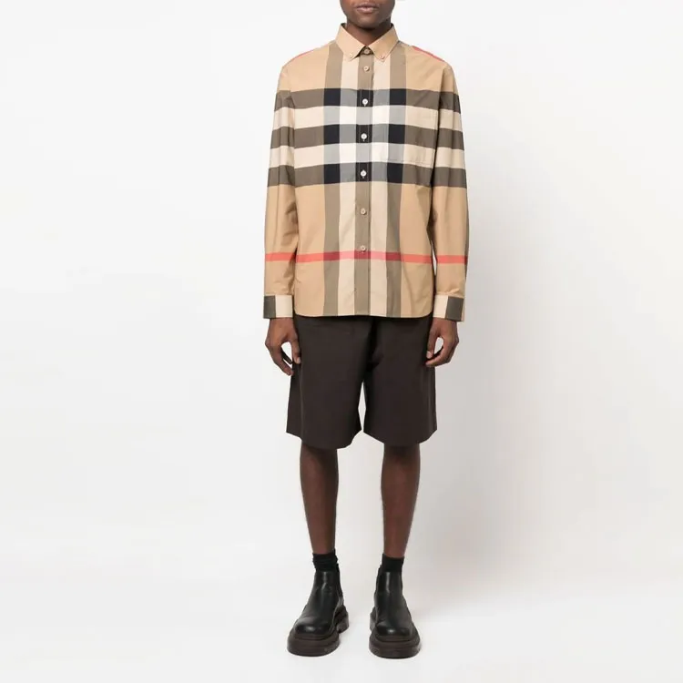 Burberry Shirts Men Khaki-2