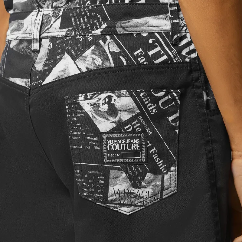 VERSACE JEANS COUTURE Magazine Cotton Shorts-4