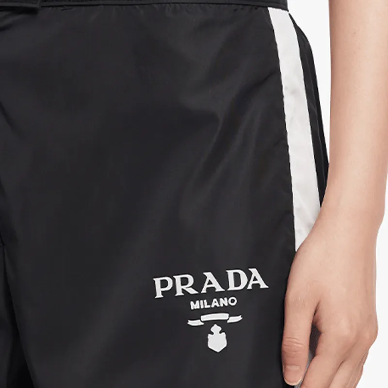 PRADA Logo Printed Re Nylon Pants-4