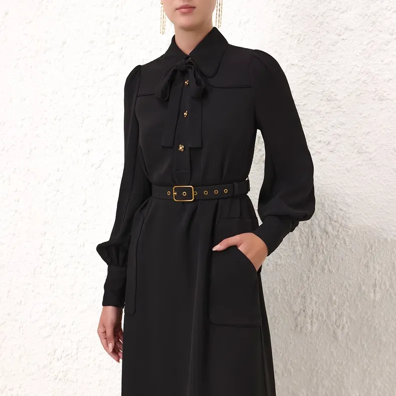 Zimmermann SS24 Long-Sleeved Dresses Women's Black-4