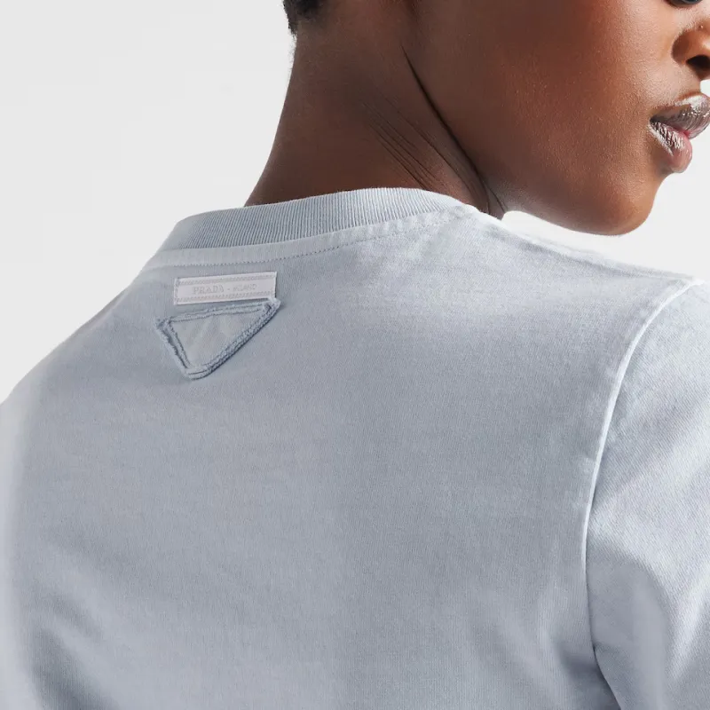 PRADA Triangle Logo Crewneck T Shirt-4