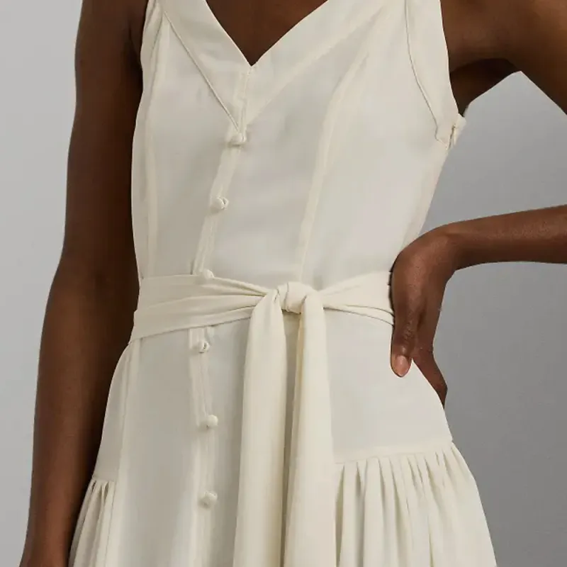 Polo Ralph Lauren SS24 Sleeveless Dress Women's White-4