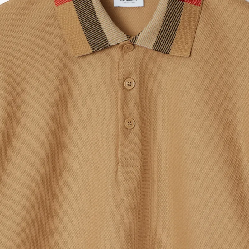 Burberry Vintage Check detail Cotton Polo Shirt-4