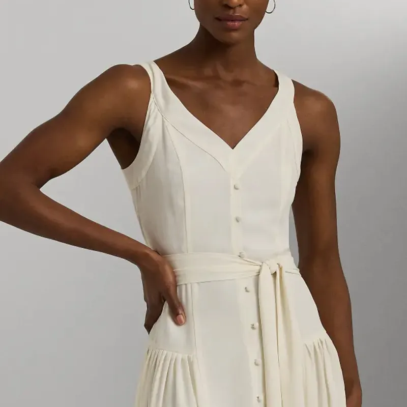 Polo Ralph Lauren SS24 Sleeveless Dress Women's White-3