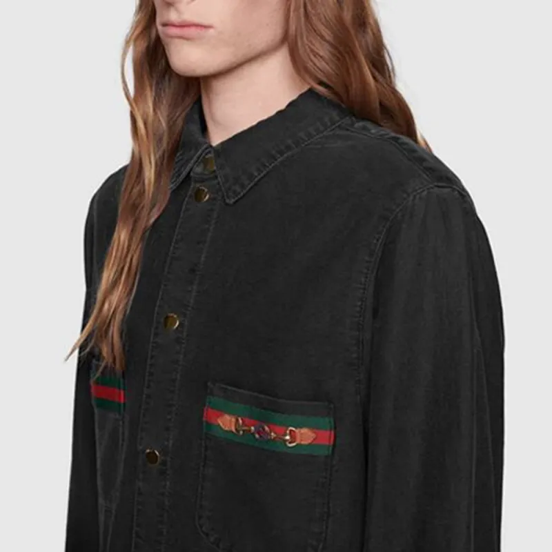 GUCCI Shirts Men Black-4
