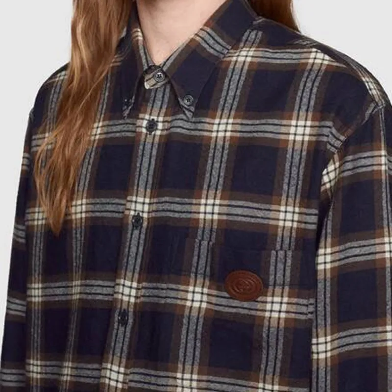 GUCCI Shirts Men Navy Blue-3