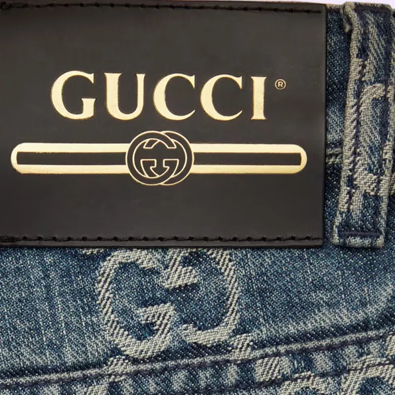 GUCCI GG jacquard Mid rise Straight leg Jeans-5