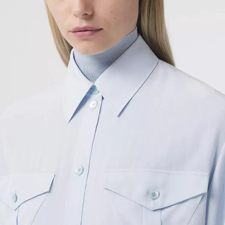 Burberry Shirt Women's Light Blue-4