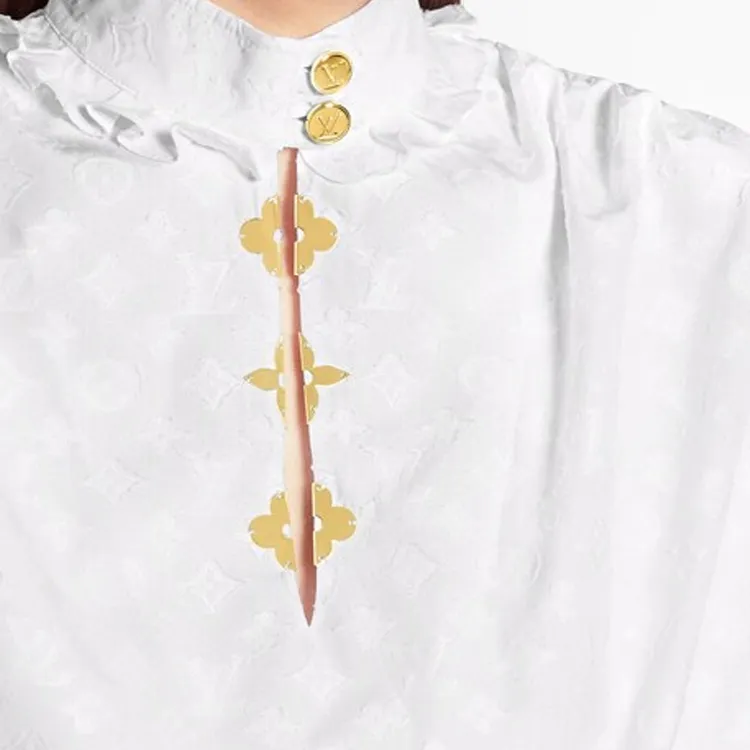 Lv Frill Blouse-4