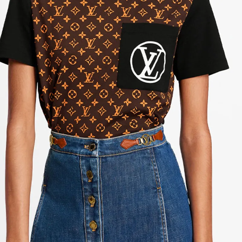 LOUIS VUITTON New Quarterly Products Of LV T Shirts Women's Brown-4