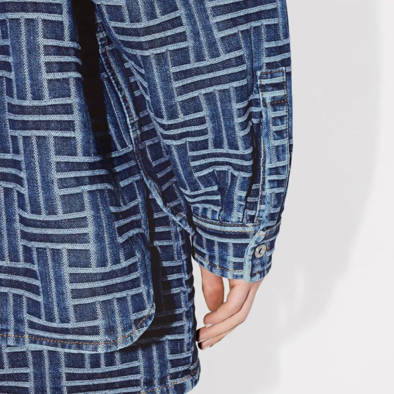 KENZO Weave Denim Loose Shirt-7