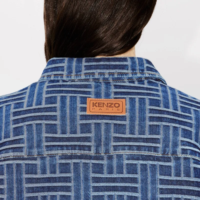KENZO Weave Denim Loose Shirt-6