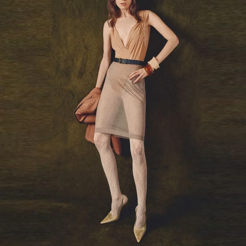 SAINT LAURENT Cross Back Sleeveless Bodysuit-2