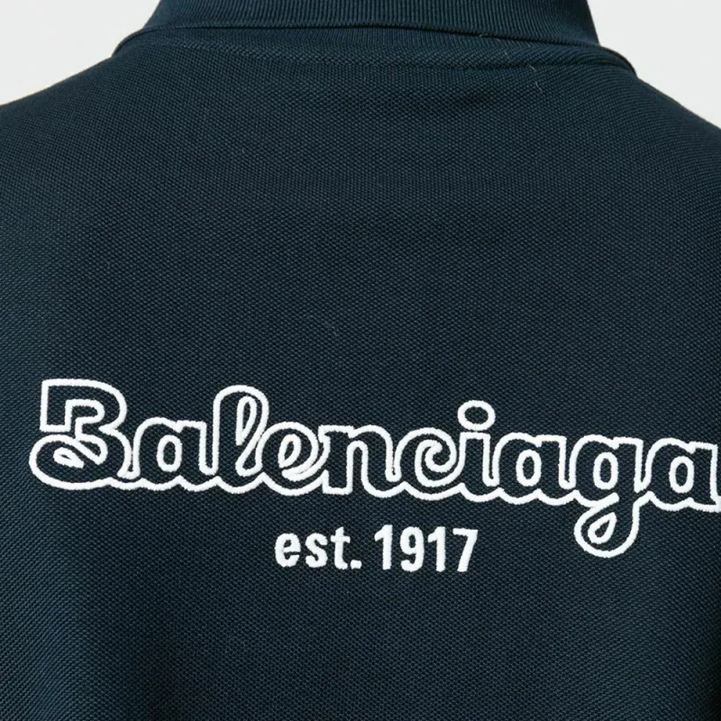 Balenciaga Est. 1917 Logo Print Polo Shirt-4