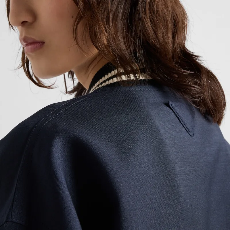 PRADA Letter patch Appliqué Bomber Jacket-2