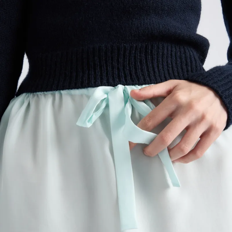 PRADA Embroidered Habutai Silk Midi Skirt-3