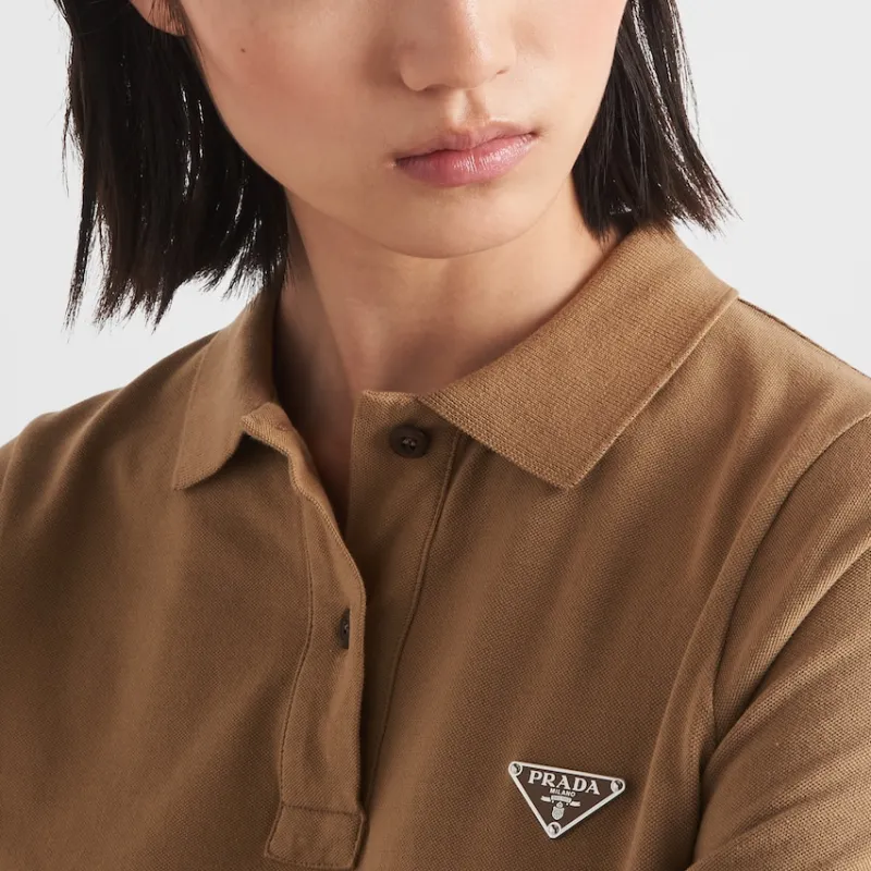PRADA SS24 Polo Shirt Women's Khaki-4