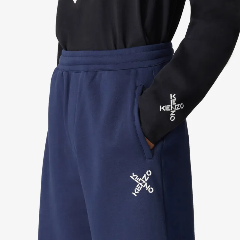 KENZO SS21 Little X Logo Print Oversized Shorts-4