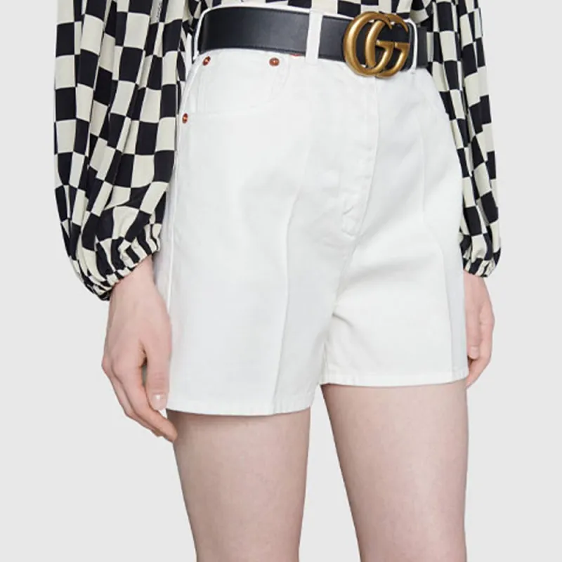 GUCCI FW21 Denim Shorts Women's White-5