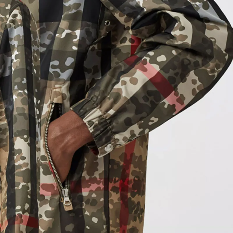 Burberry Stretton Camouflage Check Lightweight Jacket Archive Beige Green-4