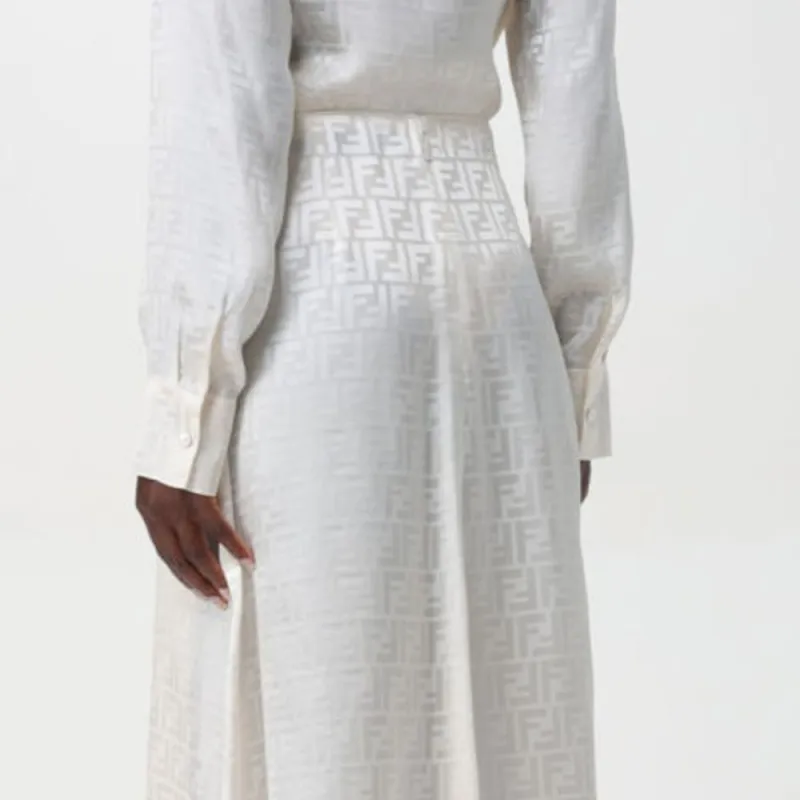 FENDI Ff Monogram Pleated Skirt-4