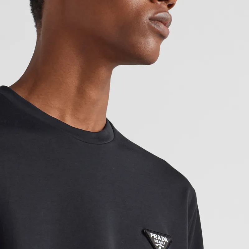 PRADA Logo Detailed Crewneck T Shirt-4