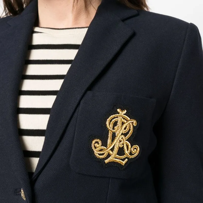 Lauren Ralph Lauren Embroidered logo Single breasted Blazer-3