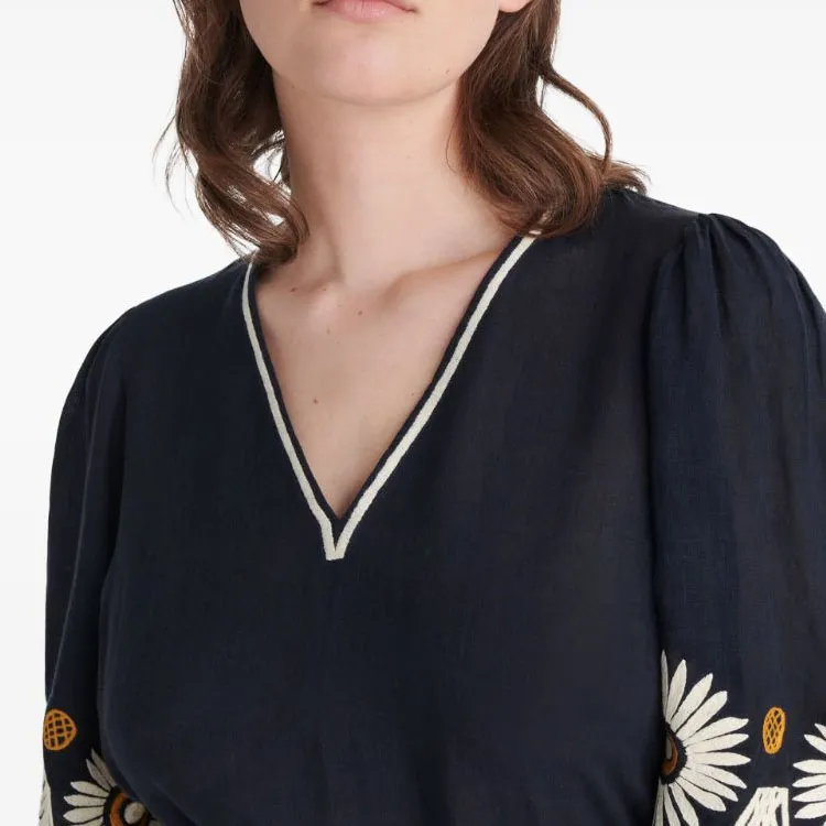 Eres Hortense Floral embroidered Linen Dress-3
