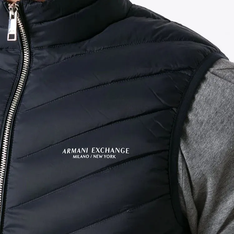 ARMANI EXCHANGE Logo Printed Zipped Gilet-4