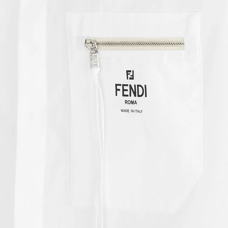 FENDI Logo Printed Short Sleeved Shirt-3