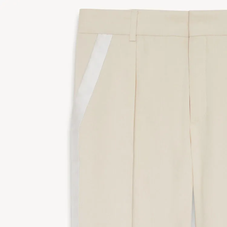 SAINT LAURENT Straight Leg Tuxedo Trousers-5