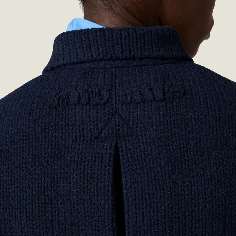 MIU MIU Cropped Wool Jacket 'Navy'-4