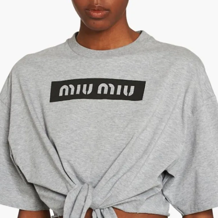 MIU MIU SS23 Crop Top Women's Gray-4