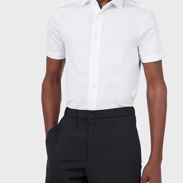 EMPORIO ARMANI Asv Short sleeved Lyocell blend Jersey Shirt-5