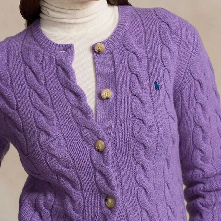 Polo Ralph Lauren Pony Embroidered Cable Knit Cardigan-4