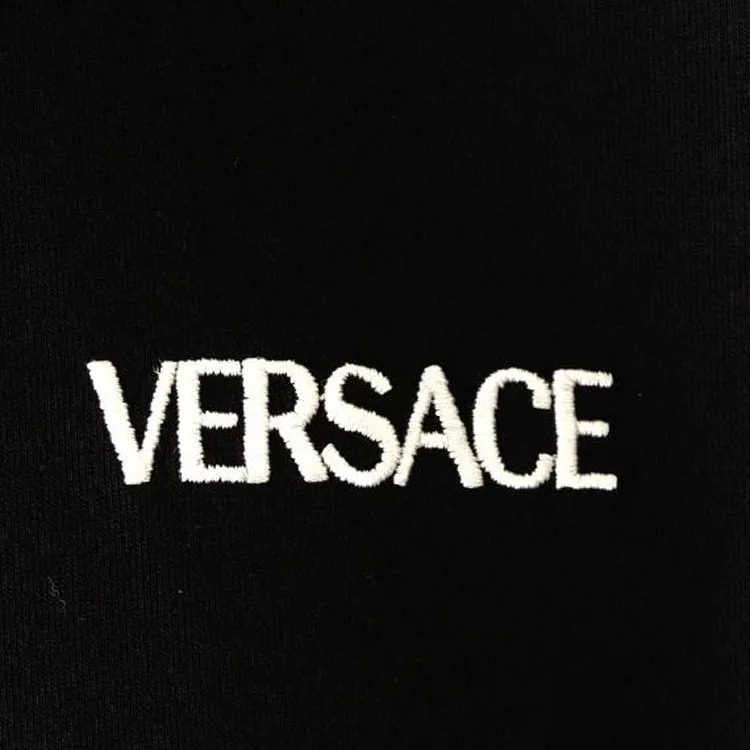 VERSACE Medusa Flame Print Embroidered Logo T Shirt-6