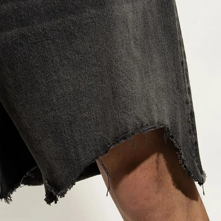 Balenciaga FW22 Denim Shorts Men's Charcoal-5