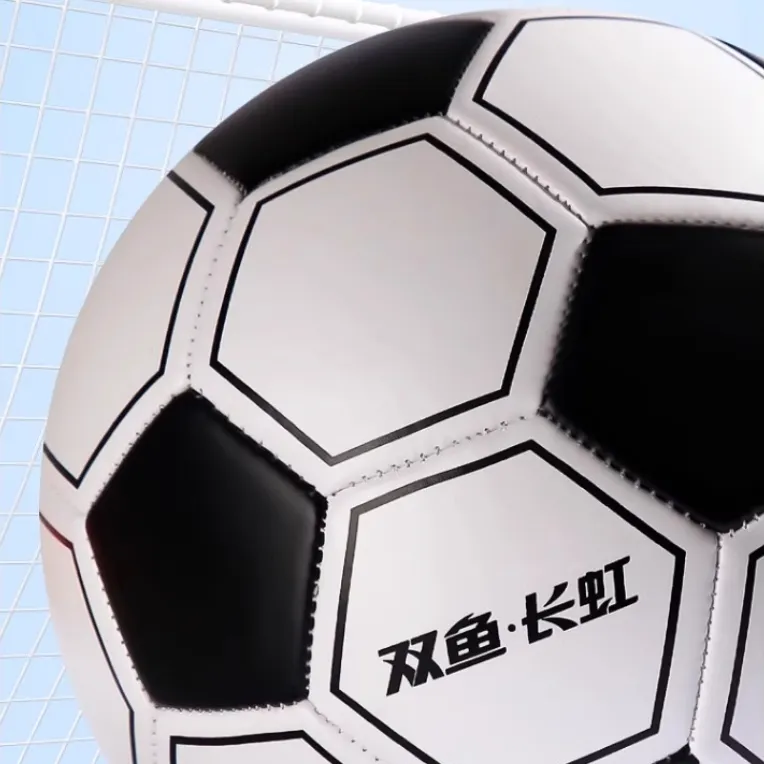 DOUBLEFISH Size 4 5 Size Soccer TPU Machine Stitched Soccer Ball Unisex Black White-1