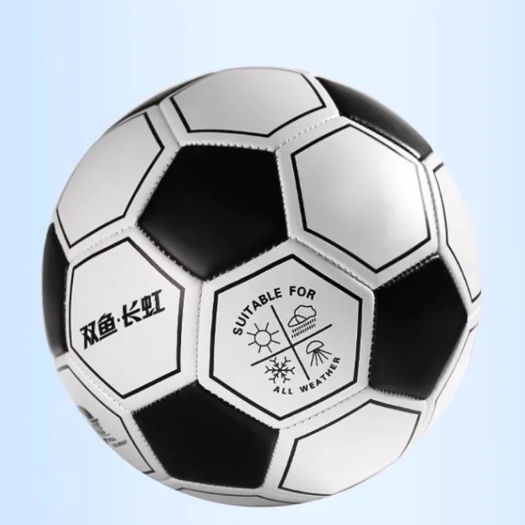 DOUBLEFISH Size 4 5 Size Soccer TPU Machine Stitched Soccer Ball Unisex Black White-4