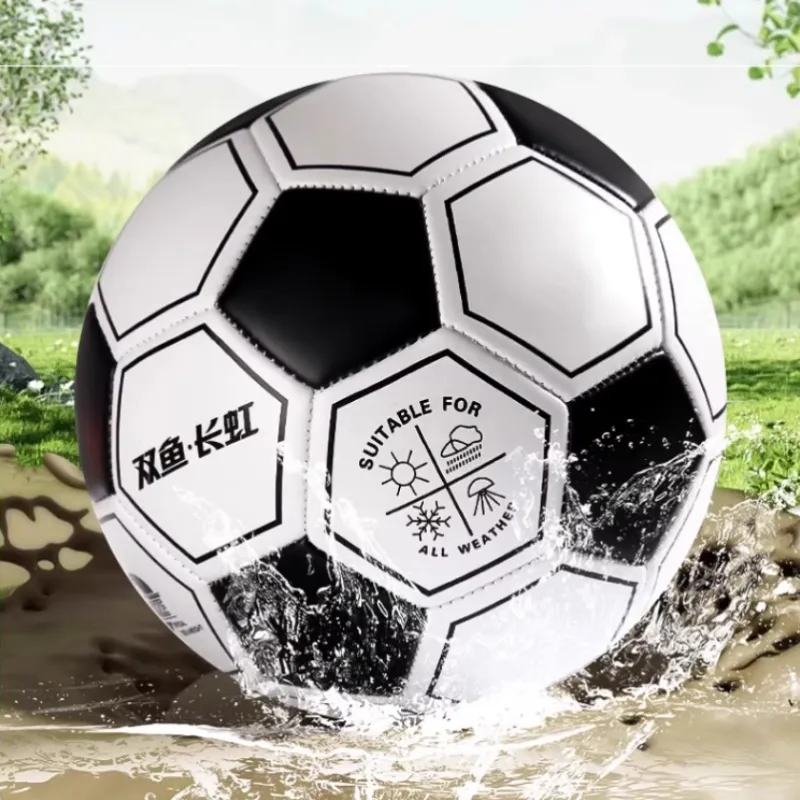 DOUBLEFISH Size 4 5 Size Soccer TPU Machine Stitched Soccer Ball Unisex Black White-2