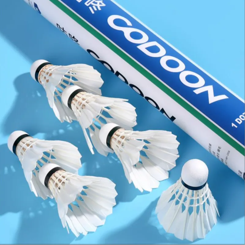 CODOON 1 DOZ Duck Feather Shuttlecock 12 Pack Duck Feather Shuttlecocks-2