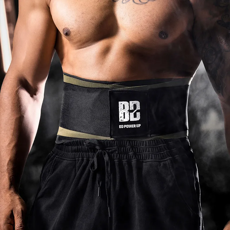BD.POWER UP+ Back Support Braces Fitness Protective Compression Black/Green Unisex-2