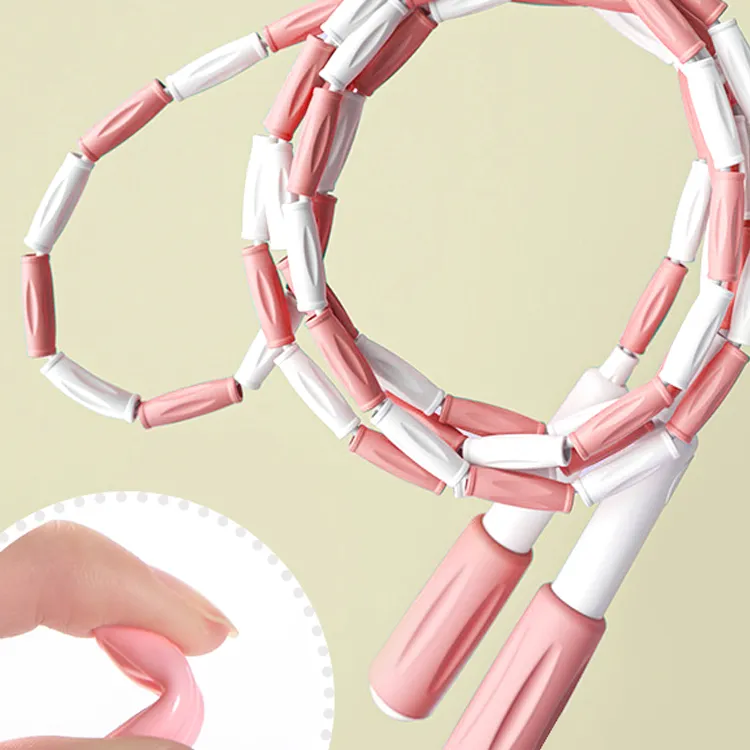 LEXI Aerobic Fat Reduction Non Countable Jump Ropes Kids Silicone 2.8m Coral Pink-3