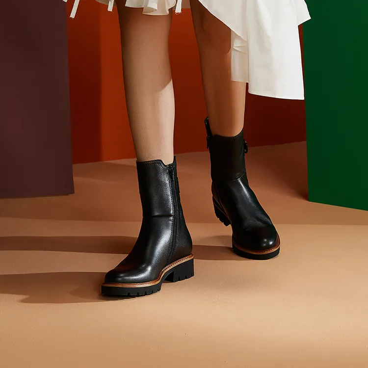 Gabor Short Chelsea Boots 2.5cm Women's Black-4