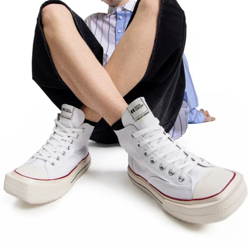 CHOCO CONCERT High Top Canvas Shoes Unisex White-6