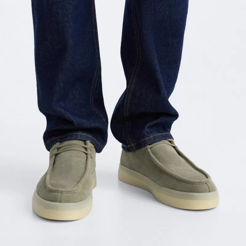 ZARA Low-Top Casual Shoes Men's Khaki Green-4