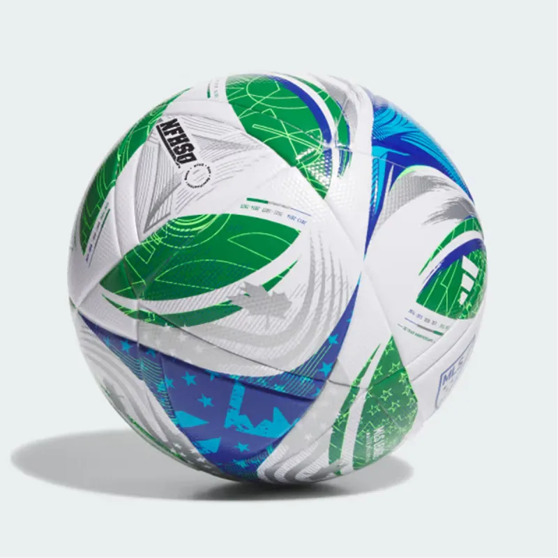 Adidas Size 5 Soccer TPU Hand Stitched Soccer Ball Unisex White/Blue/Green-3
