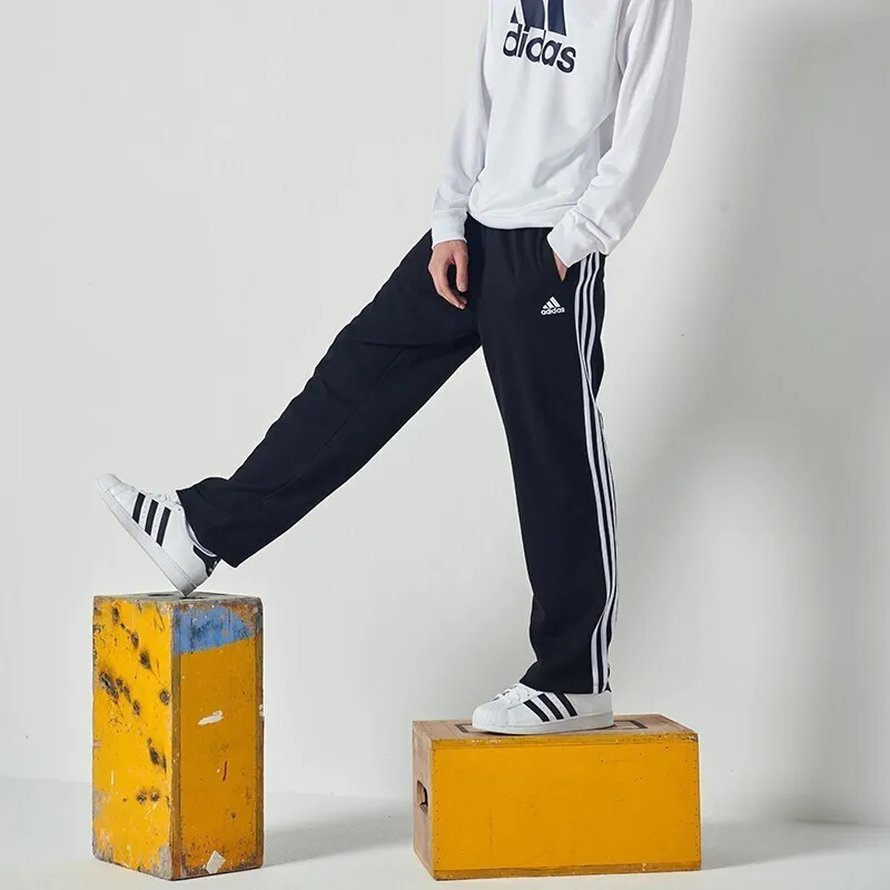 Adidas Knitted Sports Pants Men's Black-4