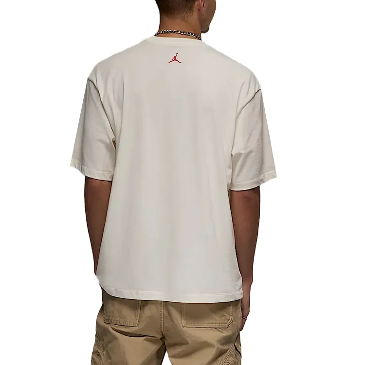 Jordan Flight Essentials T Shirt Men's Sail White/Campus Red-4