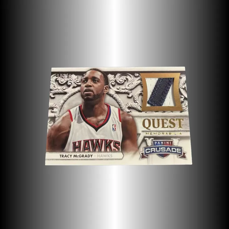 PANINI 13 14 Hawks Crusaders 25 Panel Patch Material Tracy McGrady Player Card Product Access Sports Cards 1 Pc-2